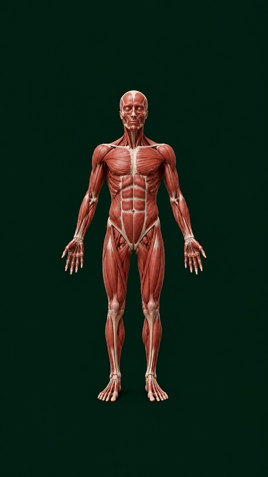 Système musculaire complet, vue de face
